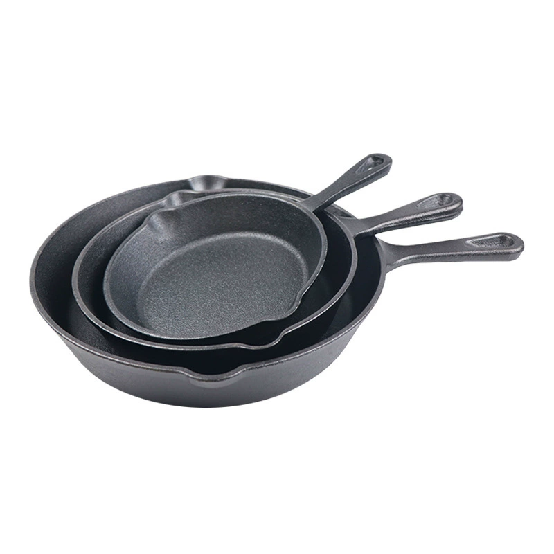Чугунная сковорода утолщенная походная жарочная сковорода жарение яичницы винтажная чугунная всем в одном горшок 6 10 12 дюймов