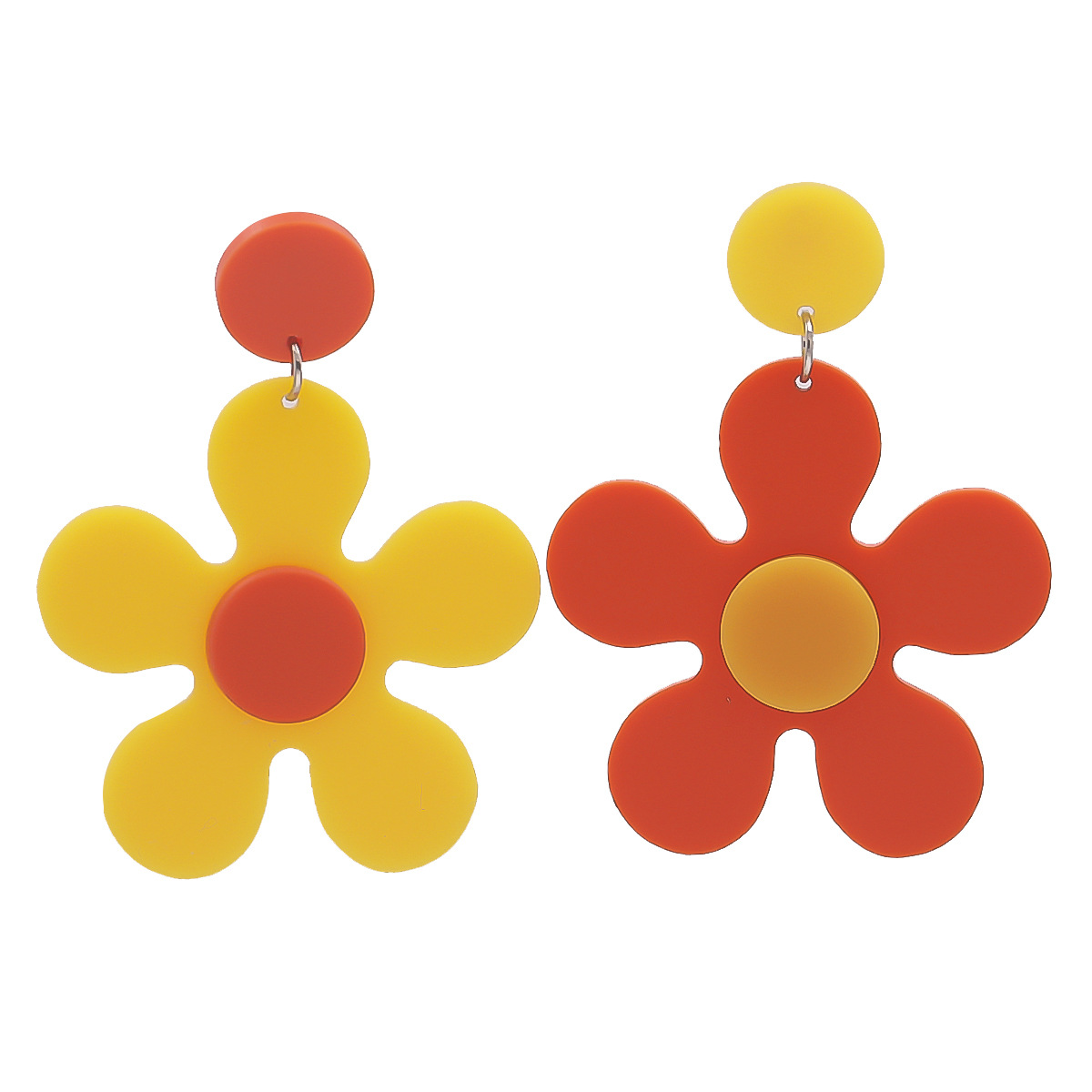 Corée Boucles D&#39;oreilles De Fleurs De Couleur Acrylique En Gros display picture 3