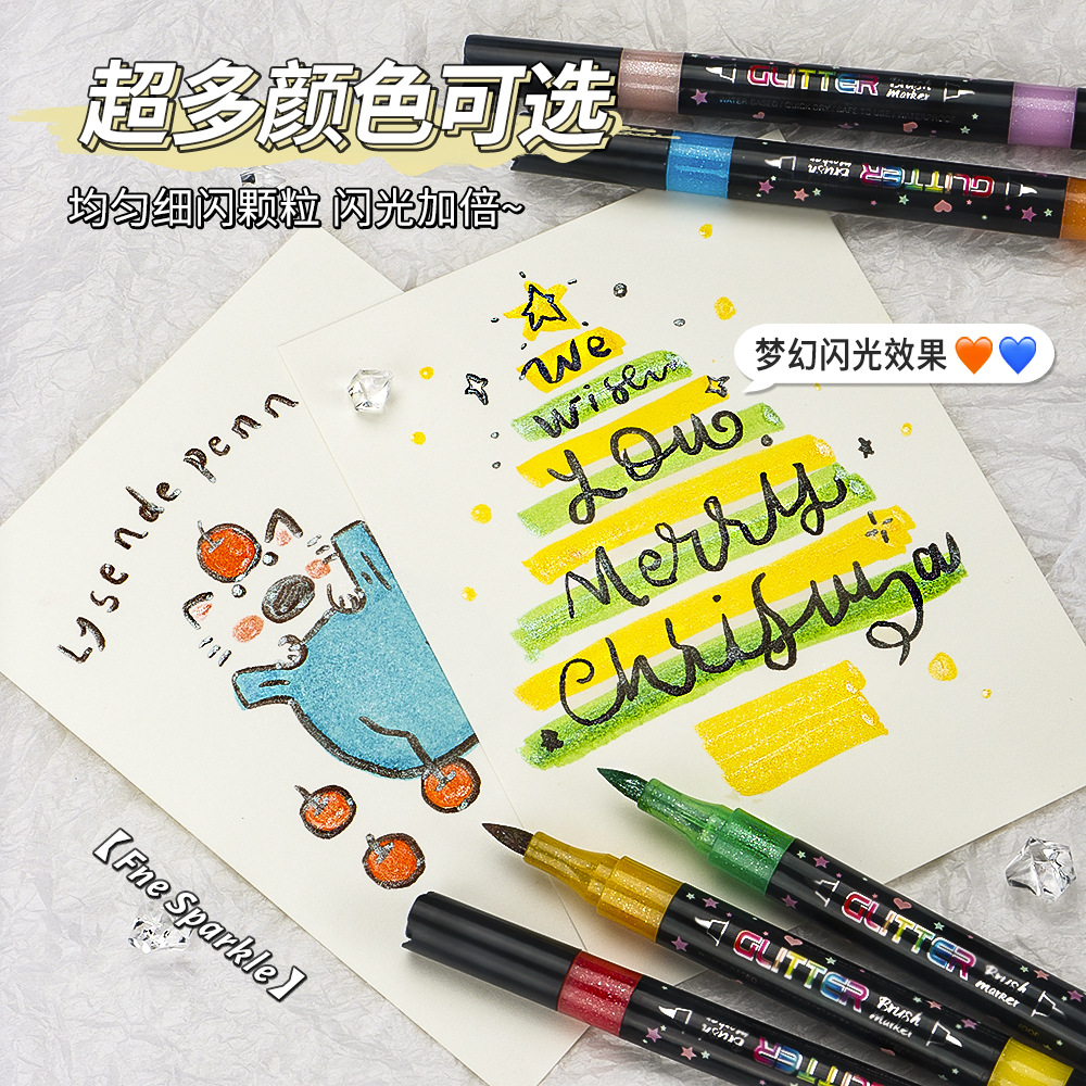 Doble cabeza blando de doble color flash puntero de resaltado para estudiantes de pintura marcador de graffiti libro de mano color flash puntero