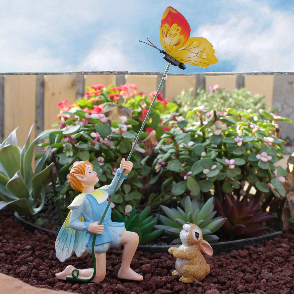   decoration balcony garden decoration flower pot decoration kite boy flower pot plant pot plug-in