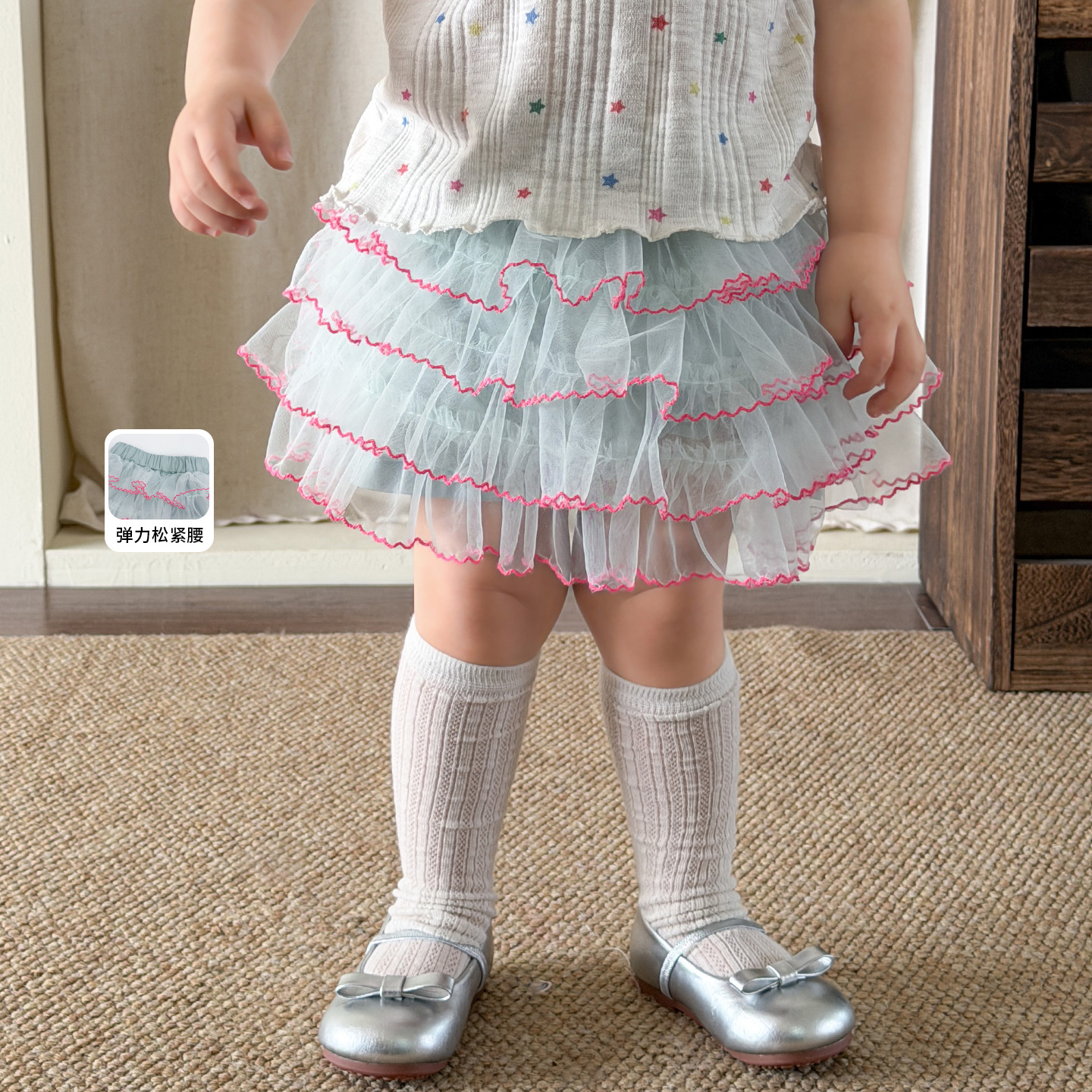 Sugar Pear ropa infantil falda de mitad de niña de verano delgada 2026 falda de princesa de niños mallas pastel de tartanilla falda corta de bebé