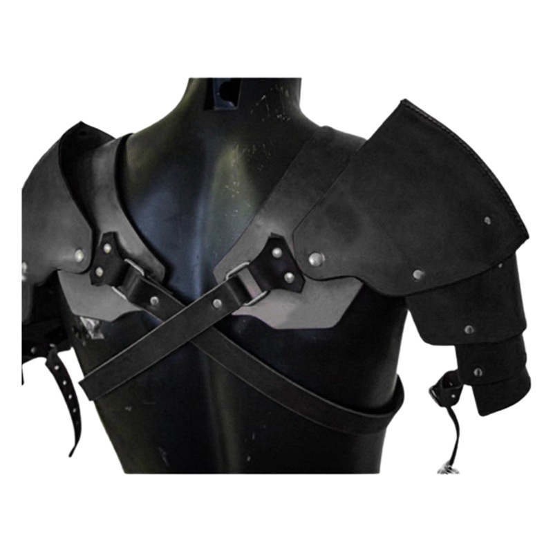 Foreign Trade Medieval Samurai Shoulder Armor Protective Gear Viking Era Pu Leather Armor Shoulder Pads Cosplay Props Wish