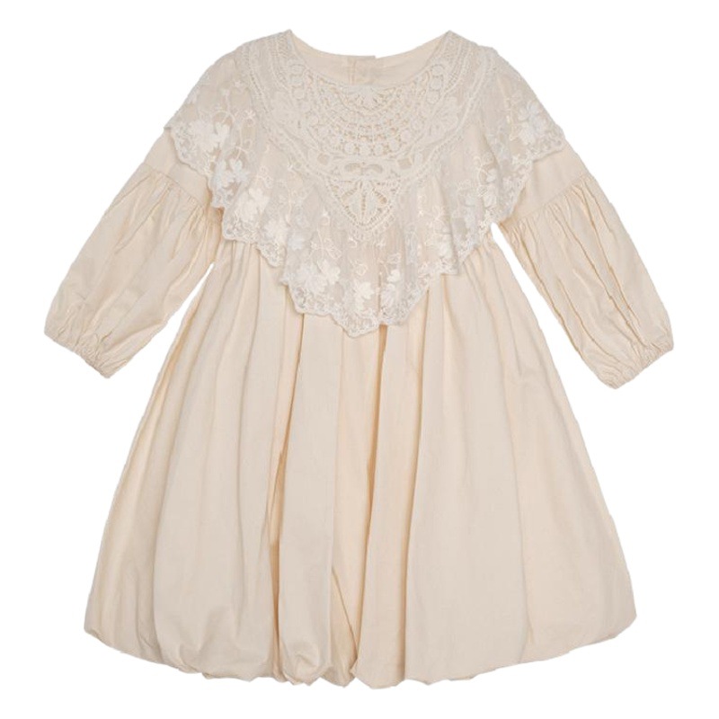 Vestido de niña con cuello de encaje, desmontable, estilo princesa de hadas, nuevo estilo otoño 25, ropa infantil de comercio exterior, dropshipping