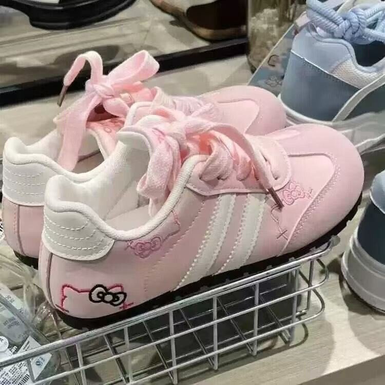 Pink Moral Training Sneakers for Women 2025 Summer New Chic Niche Korean Style Round Toe Student Sports and Leisure White Shoes