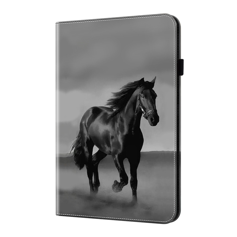 For Samsung Tab S7FE Flat Leather Case P610 Cartoon Painted Flower Card Holder Anti-fall Case T510