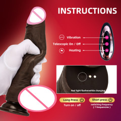 炮機加溫假陽具無線伸縮搖擺電動假陰莖女用硅膠高潮震動棒自慰器