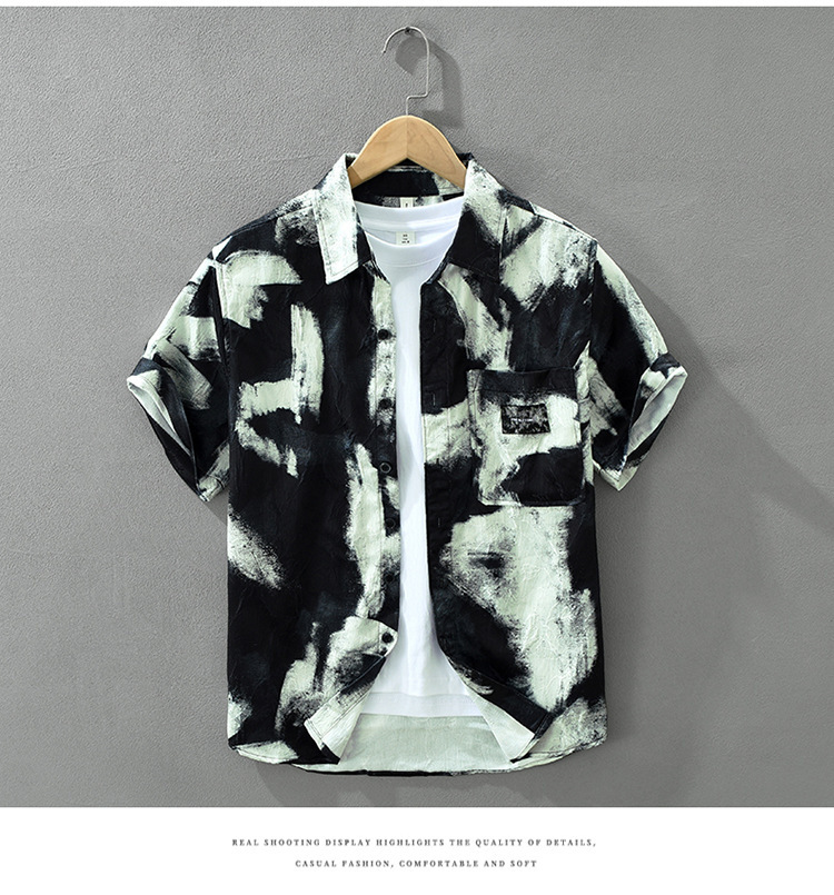 2026 New Trendy Printed Short-Sleeve Shirt For Men, Fashionable Versatile Casual Loose Top, Wholesale Available_viptrois.com