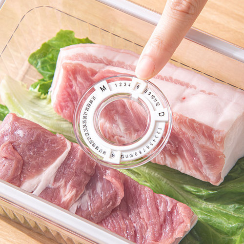 PET refrigerator storage box white transparent large capacity plastic storage box set of 3 timed airtight freshness preservation boxes