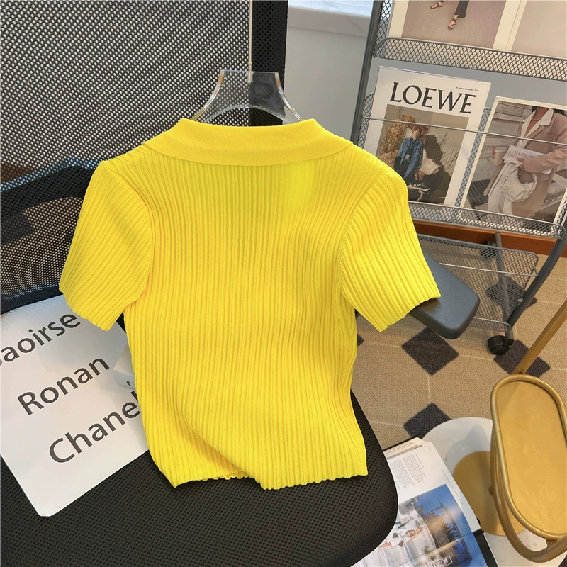 Летняя вязаная короткая кофточка, западный стиль, slim fit, приталенная