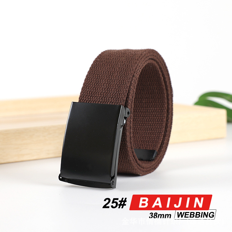 Cinturón unisex de lona y algodón con logo personalizado, estilo casual para estudiantes y negocios