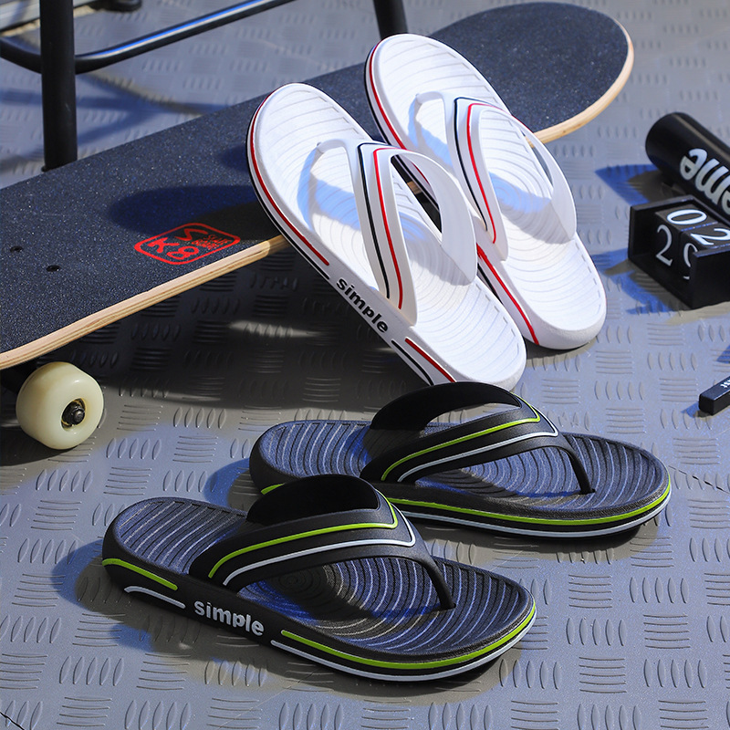 Men's Trendy Herringbone Slides Anti-Slip Sandals Summer New Student Outdoor Indoor Couple Cool Slippers