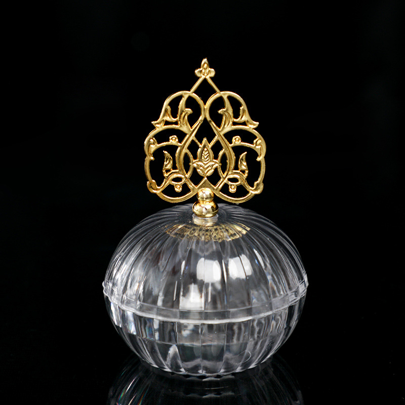 跨境创意喜糖盒南瓜糖果盒子点心收纳盒欧式塑料盒结婚金色包装盒