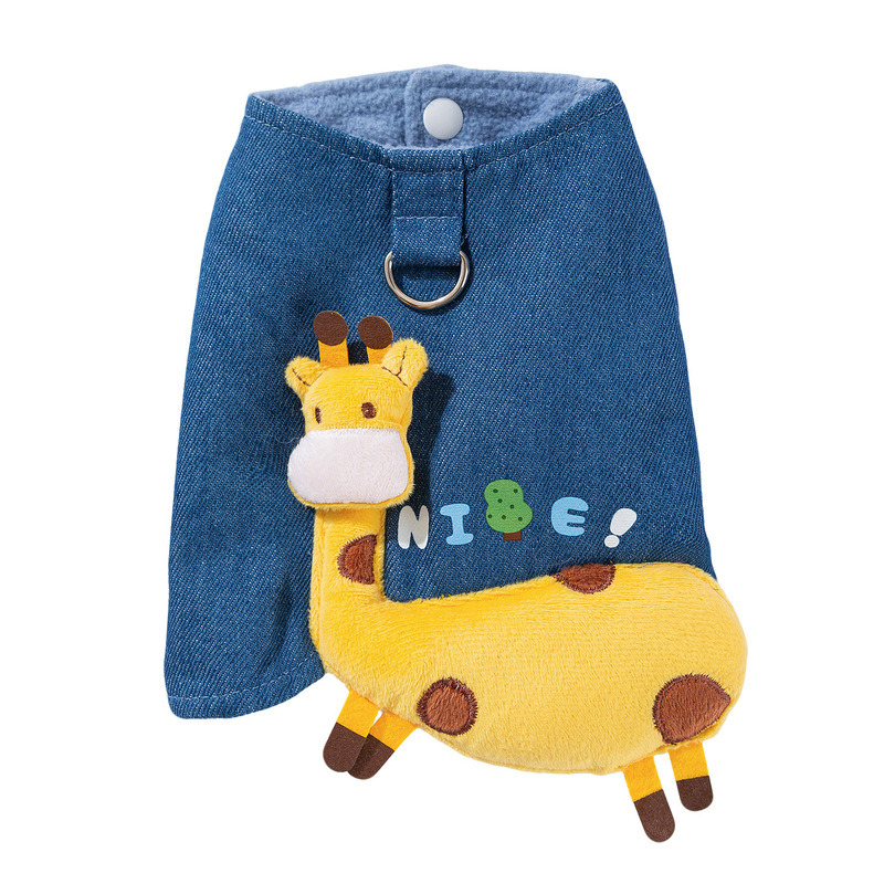 狗狗衣服春秋长颈鹿牛仔马甲小型犬比熊泰迪牵引背心宠物衣服批发|undefined