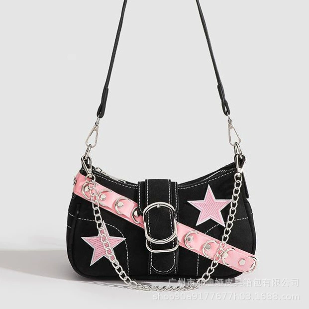 One-shoulder bag, polyurethane matte, fuchsia, 23×7×13 cm