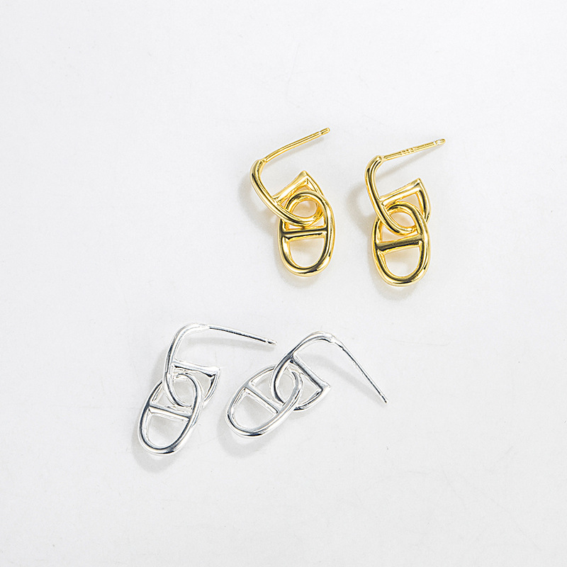 3g Weight Electroplating Gold Plating Process 925 Sterling Silver Ear Needle Material 18K Gold Plated, Silver Plated Plating Material 1 Pair 18K Gold Plated Silver Plated 925 Sterling Silver Geometric Drop Earrings Earrings Ear Studs