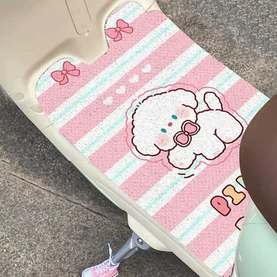 Electric vehicle foot mat — Vehicle Pedal Mat, Universal Model - pink-bow-puppy-3050cm-the-wire-loop-material-needs-to-be-cut-by-yourself