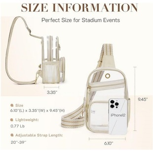 Transparent bag suitable for stadium activities Transparent shoulder bag waist bag messenger bag wallet suitable for sports concert