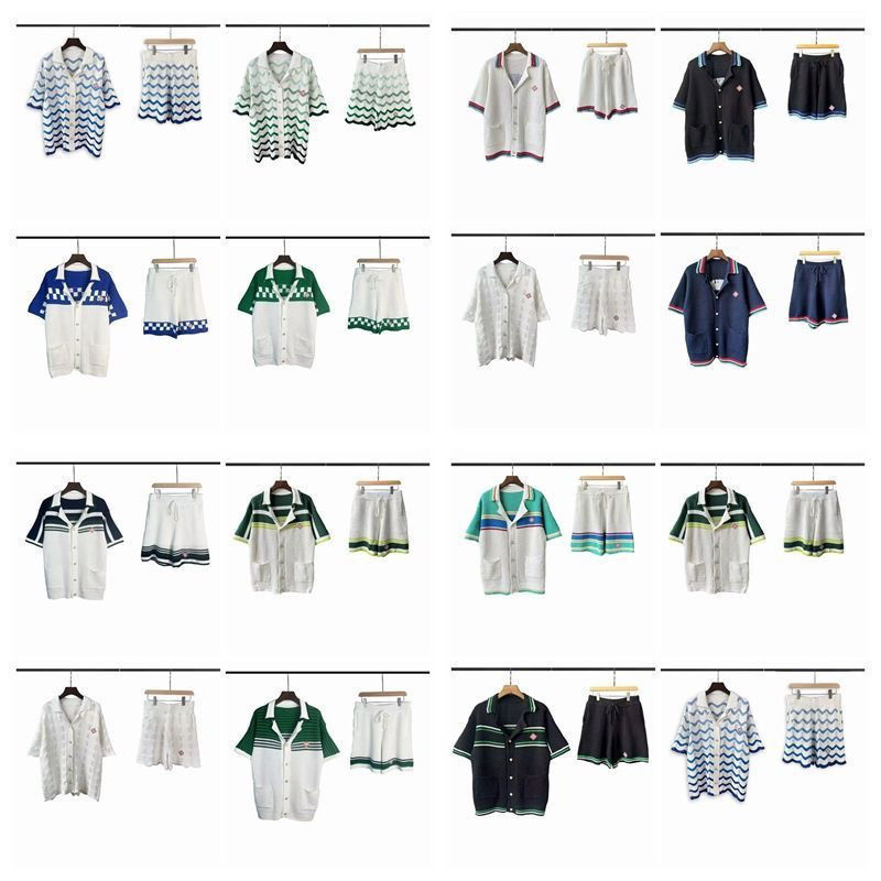 Cross-Border Export Casa Casablanca Pearl Woven Button Knitwear Hawaiian Casablanca Knitwear