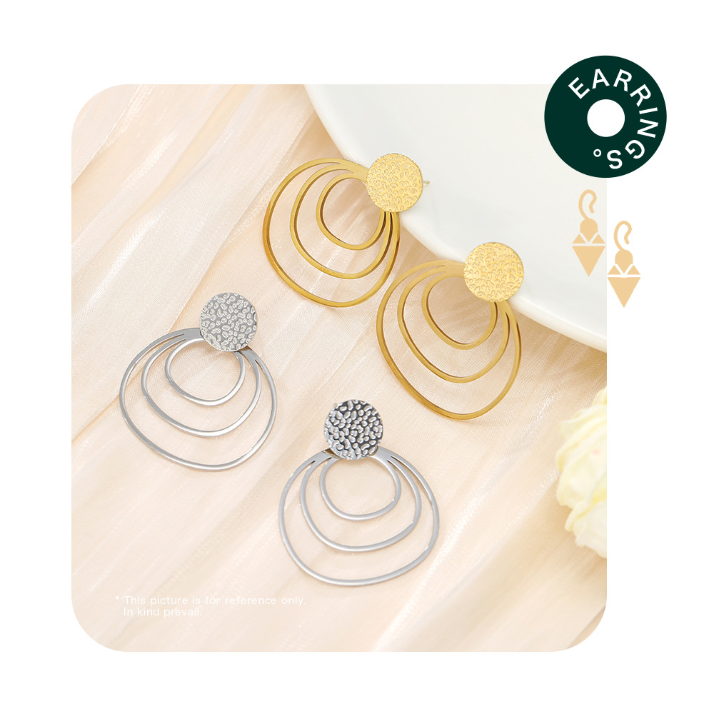 Fashion Geometric Stainless Steel Plating Drop Earrings 1 Pair