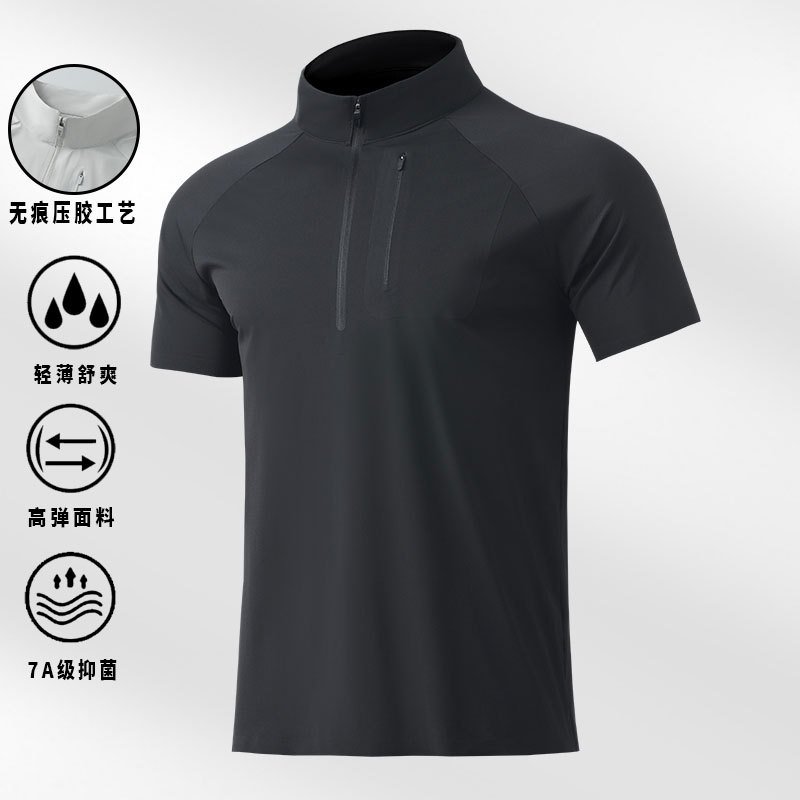 Di's Golf Polo Shirt for Men, New Summer Style, Ice Silk Cool Feel Seamless T-Shirt, Women's Stand Collar Sun Protection Short Sleeve Top