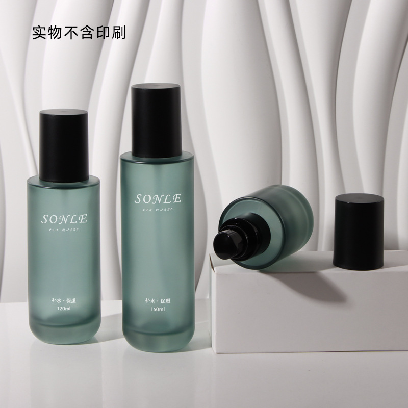 新款现货玻璃瓶化妆品包材120ml按压式乳液精华液 膏霜分装瓶空瓶|undefined