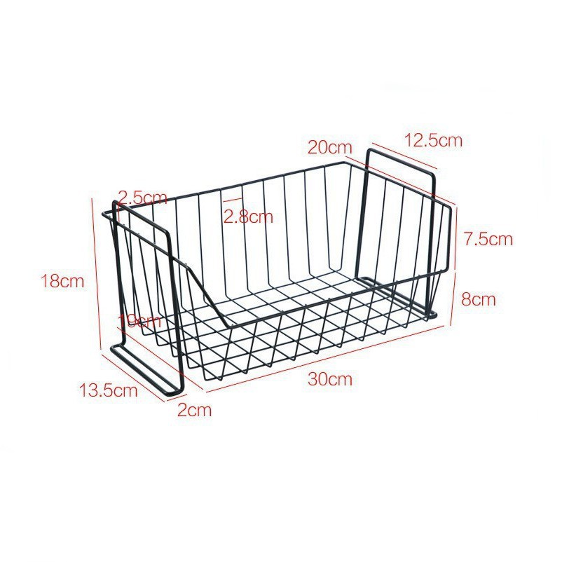 Cesta de almacenamiento de hierro forjado para armario o cocina – organizador para snacks, colores negro, blanco, dorado.