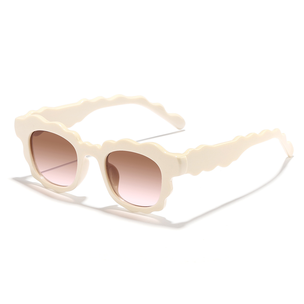 Transfronterizo nuevo personalizado flor ola borde gafas de sol pequeño marco cuadrado moda desgaste esencial gafas de sol