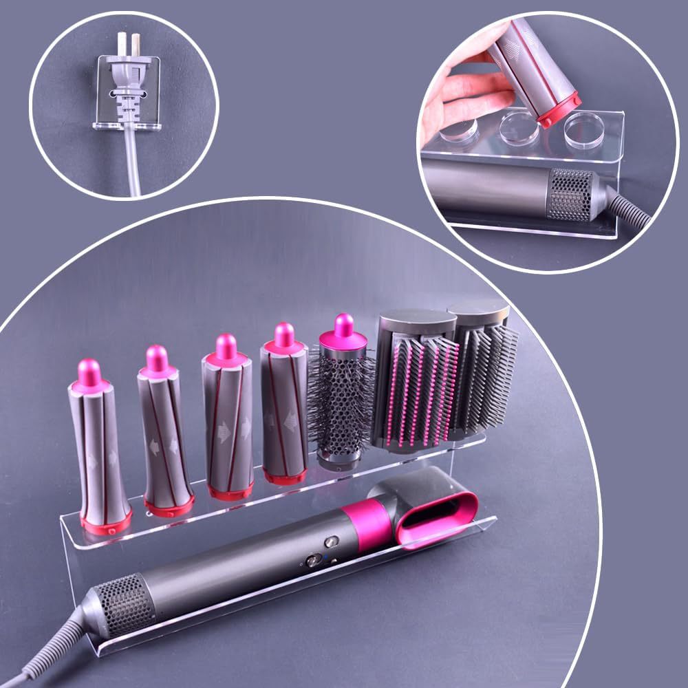 Dyson Airwrap卷发熨斗存储支架 加工风筒套装亚克力壁挂式支架