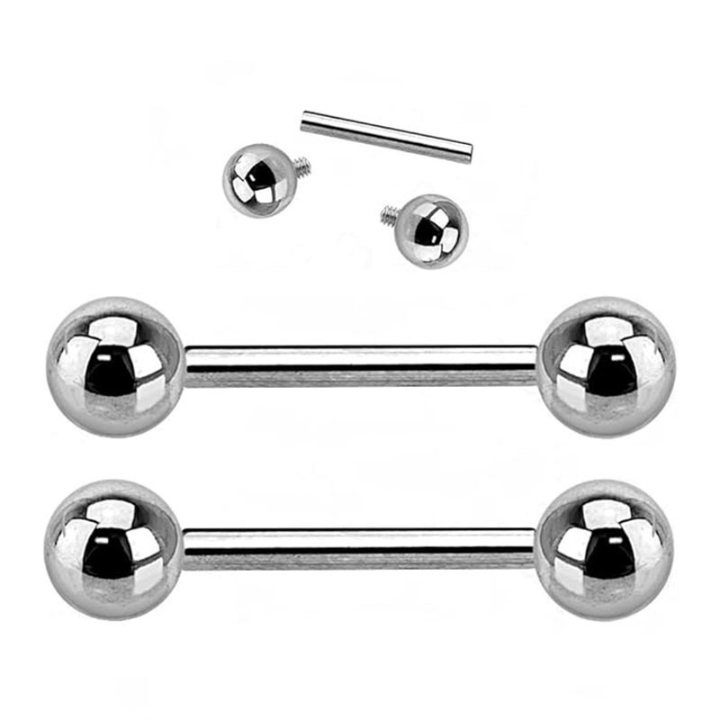 Silver pointed spike labret stud material detail