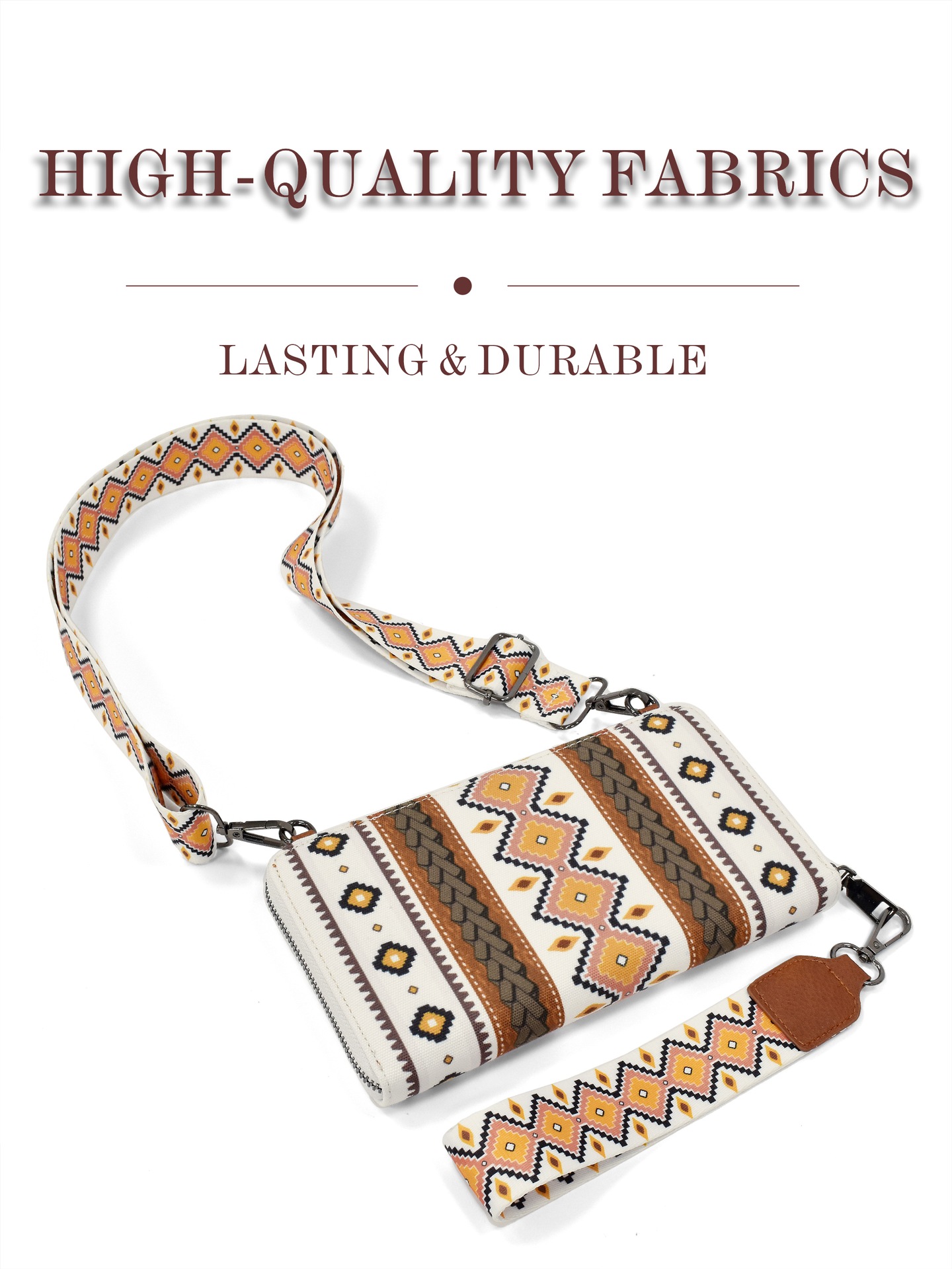 Women's Canvas Printing Ethnic Style Square Zipper Shoulder Bag Crossbody Bag display picture 17