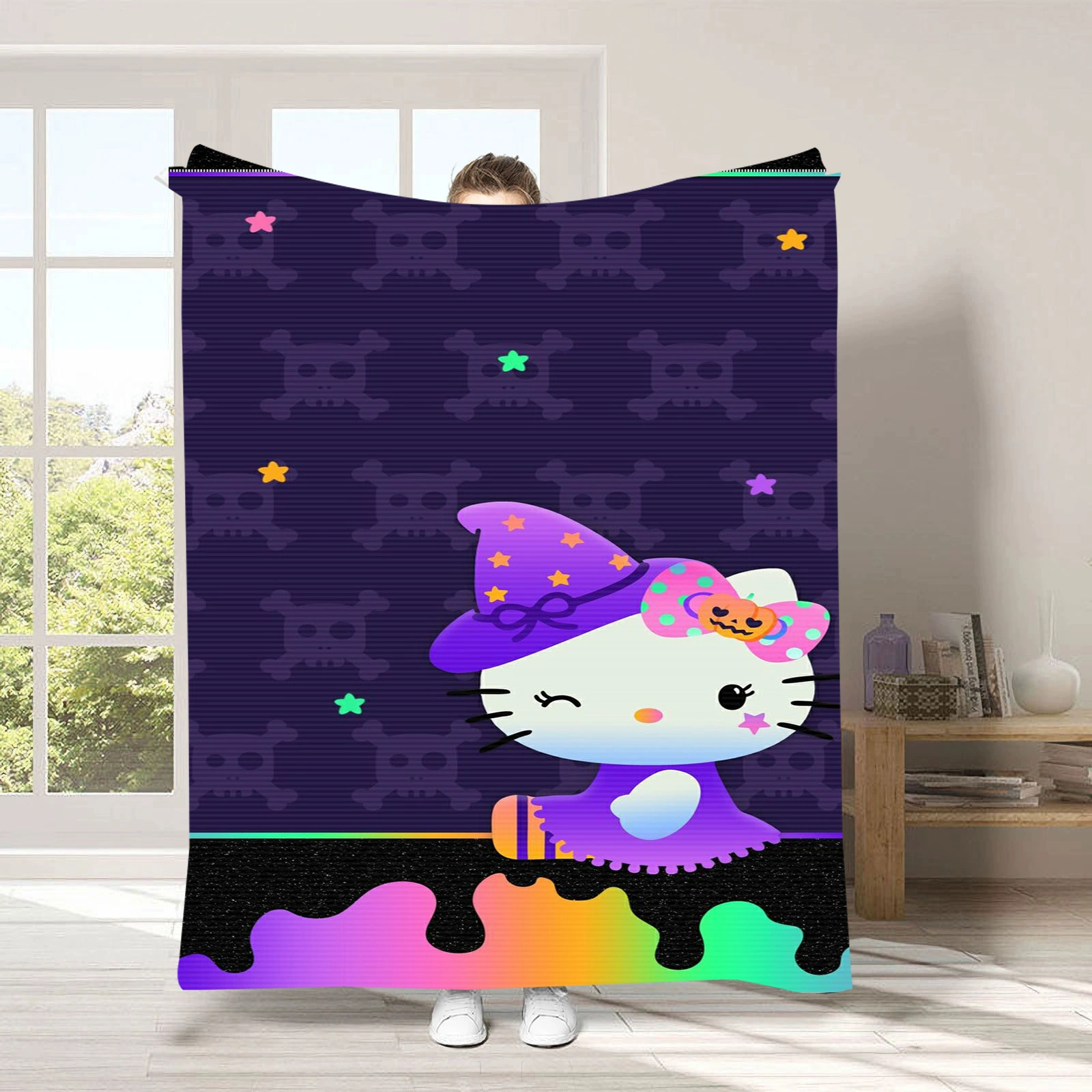 Hello kitty, детское одеяло для сна, диван для сна, хэллоуин, увеличенная толщина, (跨境贸易)