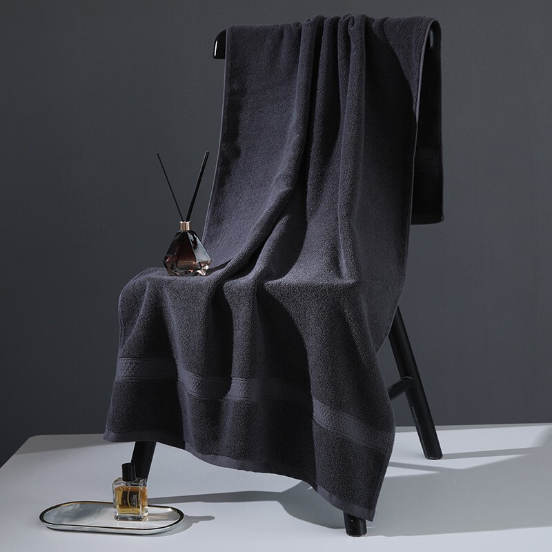 Cross-Border All-Cotton Large-Size Bath Towel Set, Solid Color, Absorbent Bath Wrap for Men and Women, Household Wholesale Cross-Border All-Cotton Large-Size Bath Towel Set, Solid Color, Absorbent Bath Wrap for Men and Women, Household Wholesale