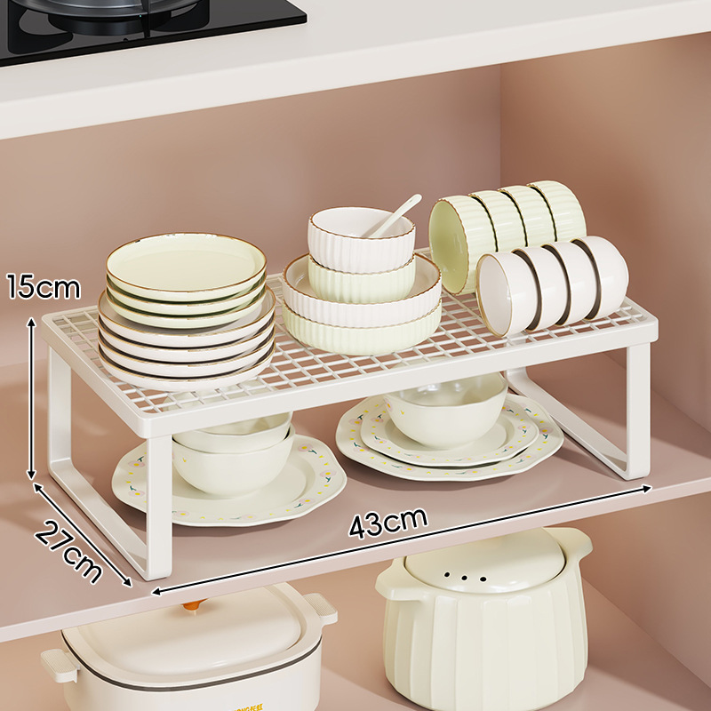 Estante Organizador Multicapa de Vajilla de Hierro Multifuncional para Cocina image 15