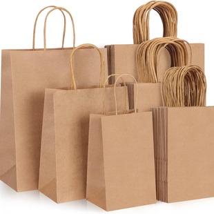Hot sale in stock Christmas new milk tea coffee kraft paper bag wholesale clothing gift takeaway packaging portable paper bag