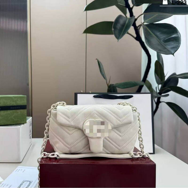 Gucci 2026 new model Marmont women's shoulder and crossbody bag, genuine leather Marmont bag, chain bag, simple and elegant Gucci 2026 new model Marmont women's shoulder and crossbody bag, genuine leather Marmont bag, chain bag, simple and elegant