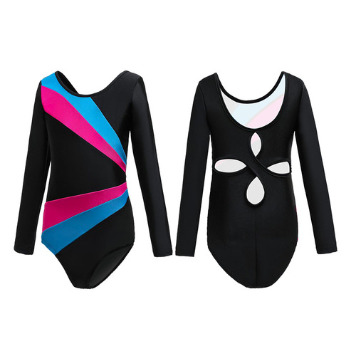 Children's gymnastics suit for dance and training, long-sleeved and short-sleeved dance practice uniform for girls