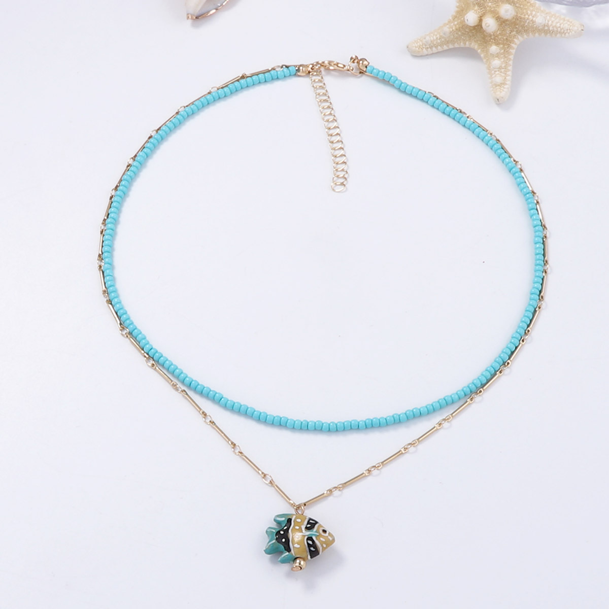 Fish Cute Seed Bead Ceramics Pendant Necklace Wholesale display picture 3