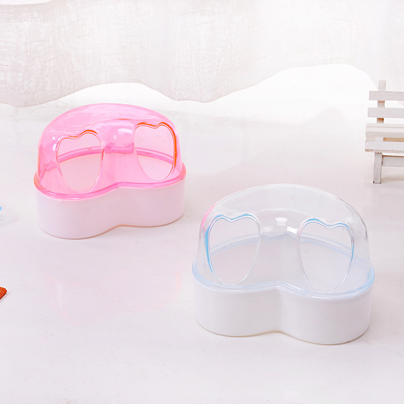 Fabricantes al por mayor pet po hámster baño bañera sala de baño de arena amor baño pequeños productos de limpieza pet