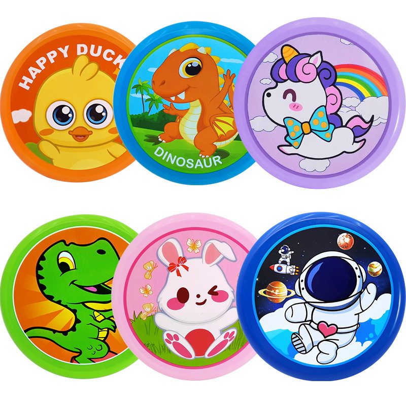 Frisbee de lanzamiento de mano al aire libre para niños ajustable 20CM dibujos animados suave Frisbee interactivo entre padres e hijos TikTok puesto juguetes calientes