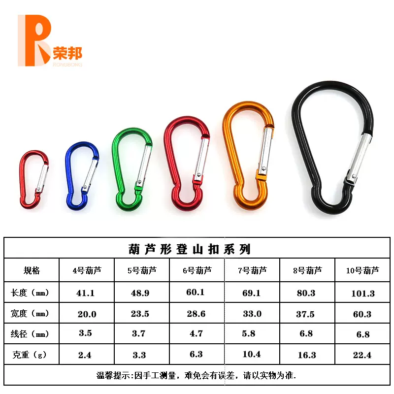 厂家供应葫芦形登山扣铝合金登山扣爬山扣五金扣水瓶扣出货快