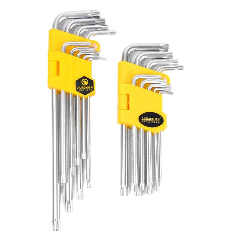 Набор из 9 удлиненных шестигранных ключей: противоугонные звездообразные ключи, крестообразные ключи, одинарные шестигранные ключи, Т-образные ключи