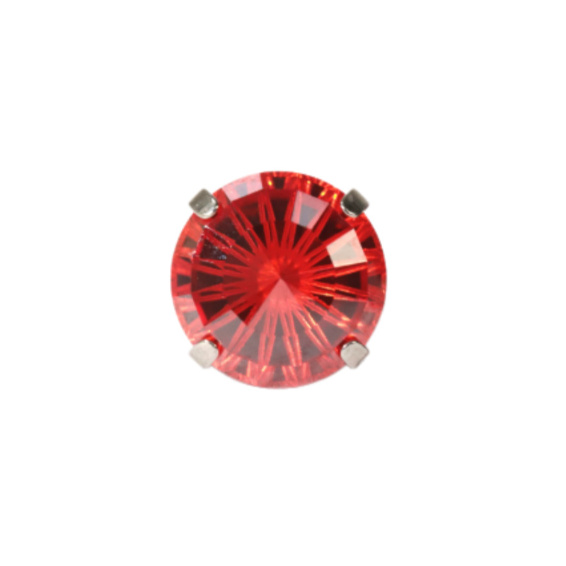 Silver pointed spike labret stud material detail