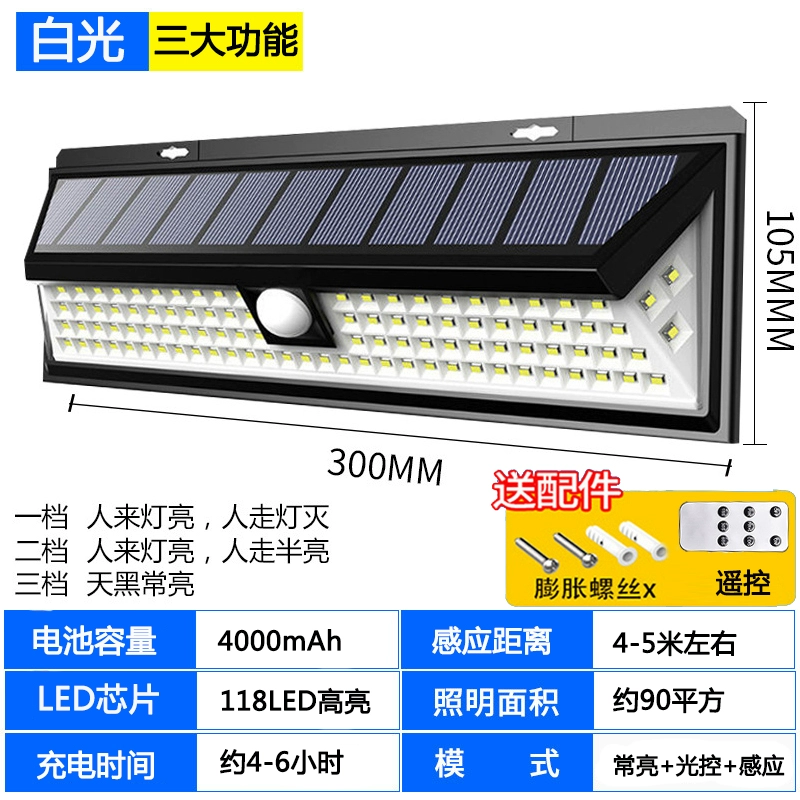 Travel physiological lights solar-powered for gazebo, induction wall sconce, human sensor
