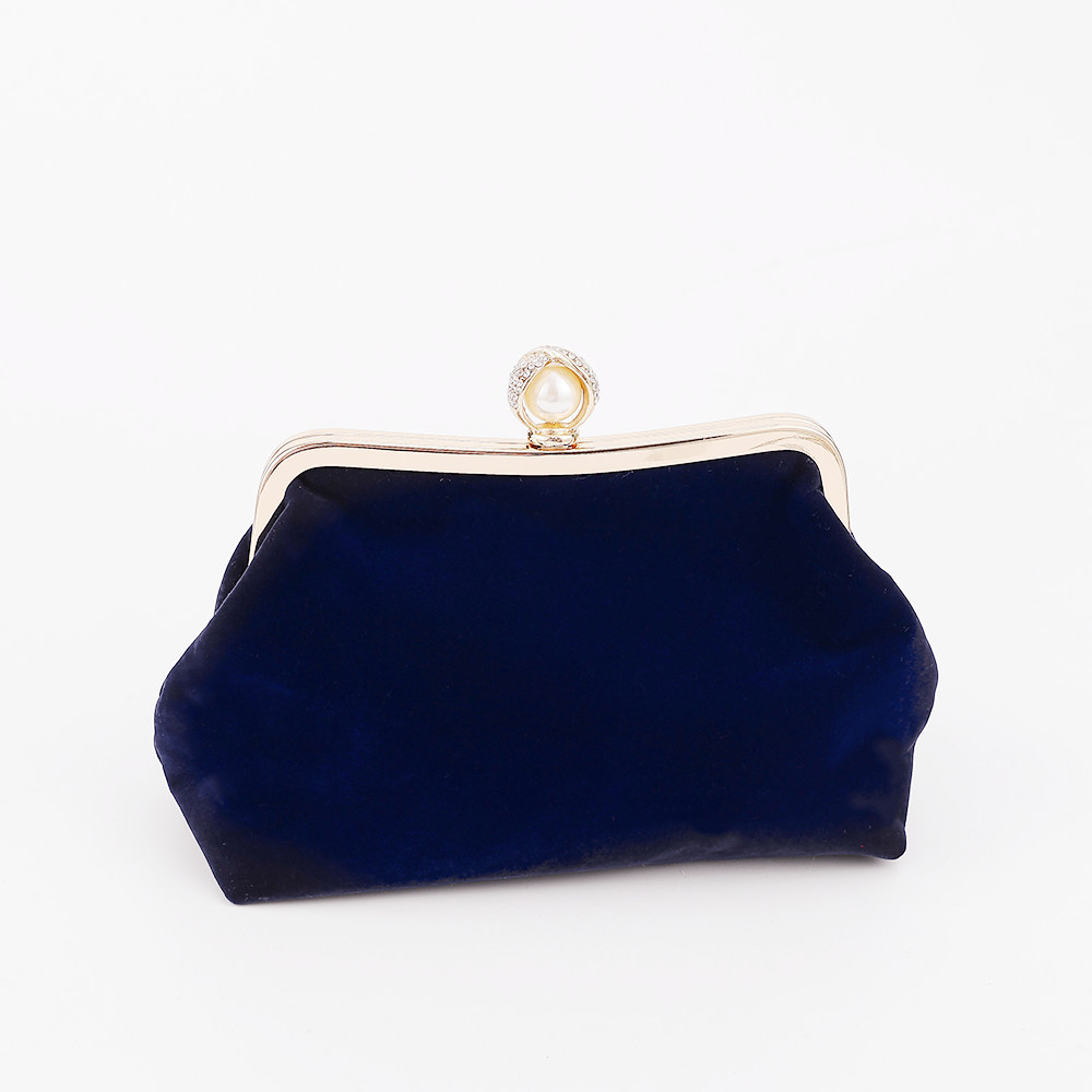 Diamond Design Elegant Style New Retro Pearl Cat Eye Decorated Rhinestone Velvet Banquet Bag Hanfu Cheongsam Bag Clutch Shoulder Crossbody Chain Bag