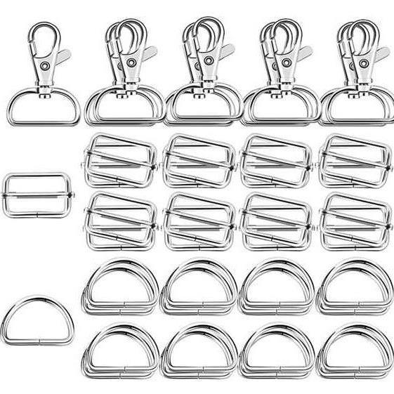 60 unids metal llavero D anillo japonés hebilla traje 32mm blanco elegante color equipaje correas ajuste hebilla para transfronteriza