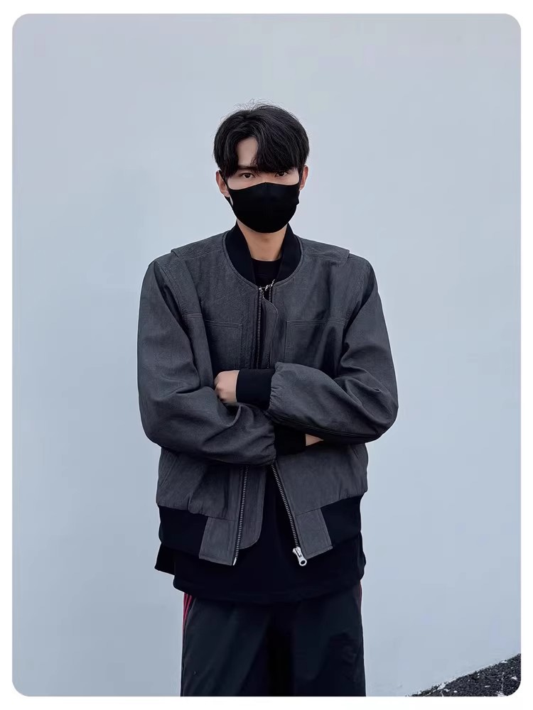 Men's Bomber Jacket Loose Fitting Lapel Sports Jacket For Men_voghion.com
