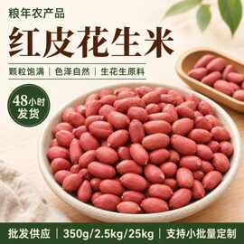 红皮花生米生花生350g/2.5kg/25kg餐饮商用大包装批发