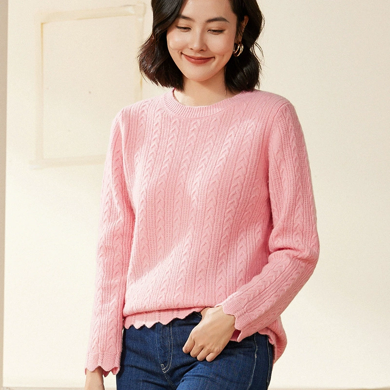 Демисезонный Woolen свитер с круглым вырезом, oversize