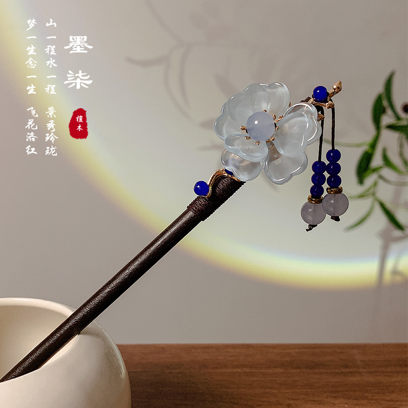 Nuevo estilo chino pinzas de cabello para mujeres de alto nivel estilo antiguo bordillo pinzas de flores Hanfu paso de caballo de pelo vestido de cabello pinzas de cabello tocado