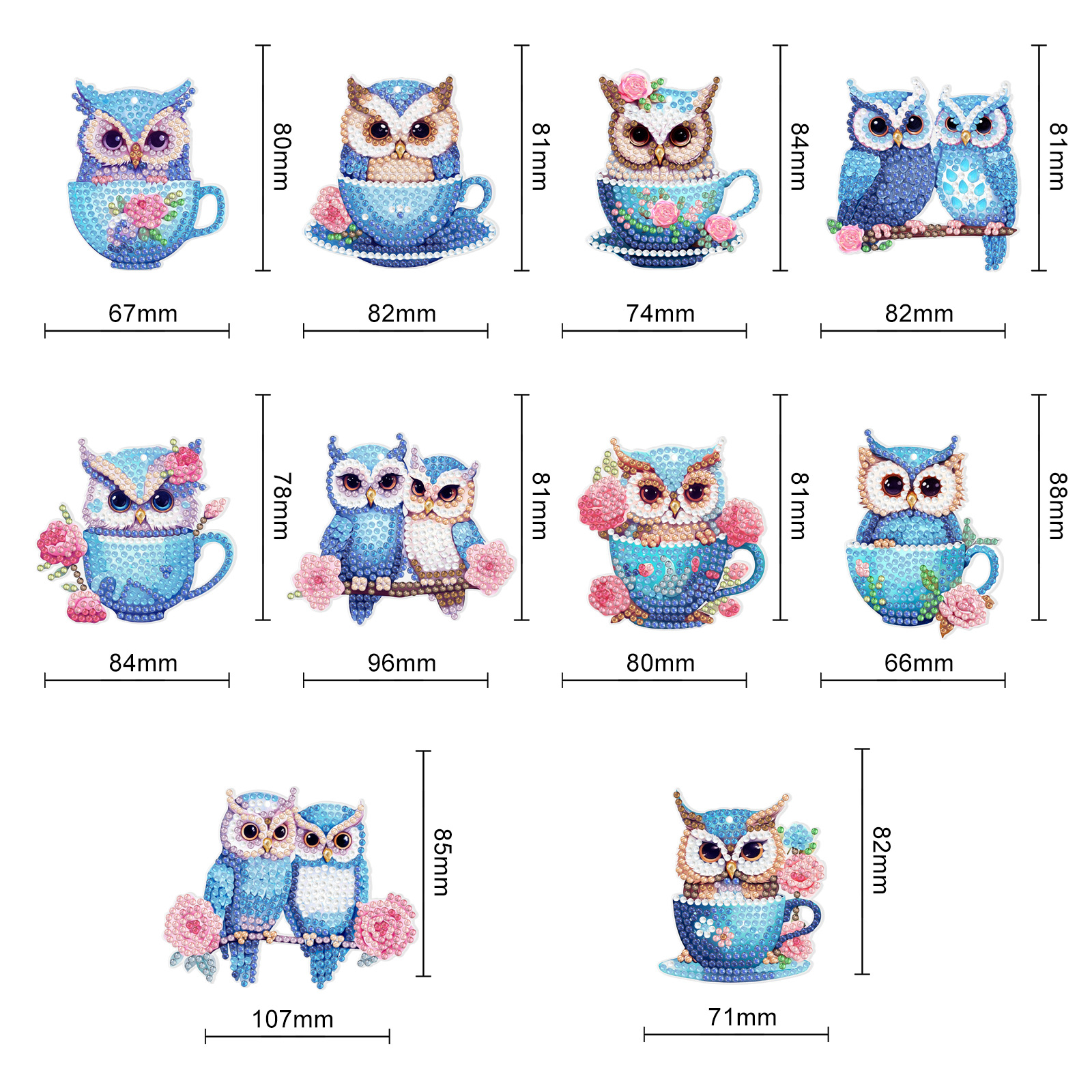 Pintura de diamantes alrededor de Halloween PET material acrílico perforación bordado colgante de Navidad hecha a mano colgante de decoración de sala de estar